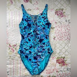 Lilly Pulitzer Shades of Blue, One Piece Swimsuit, Size 4